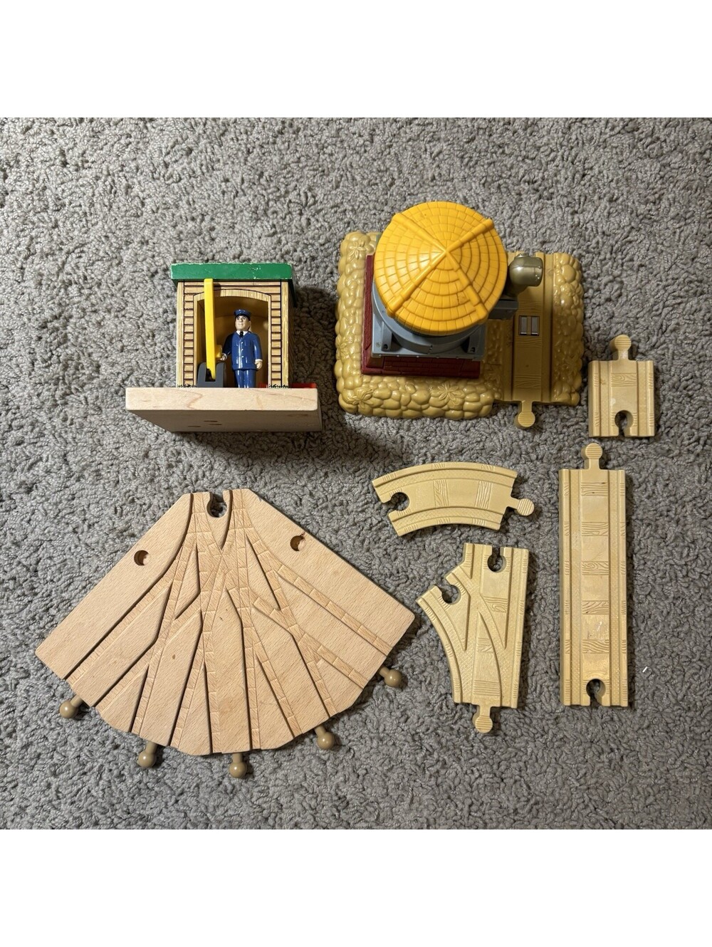 Thomas & Friends Wooden Railway Track Accessories Lot Roundhouse Water Tower